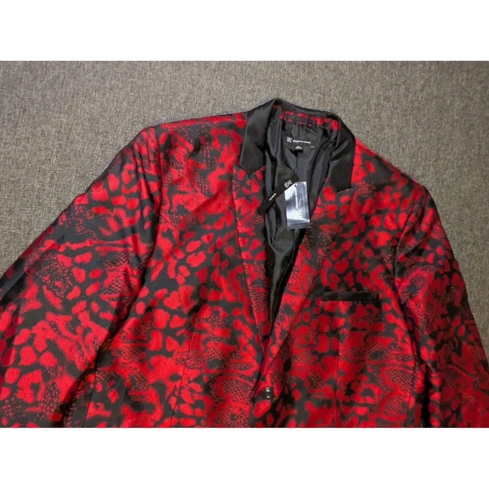 INC International Concepts Red Floral Abstract Blazer Jacket Suit Men's 3XL NWT